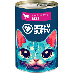 Beefy Buffy Adult Chunks with Beef in Gravy 415gr