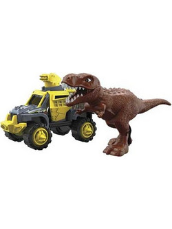 Nikko Road Rippers Snap and Play Dinos vs Trucks Καφε Τυρανοσαυρος Σετ Φιγούρες Δεινόσαυροι για 3+ Ετών 15cm