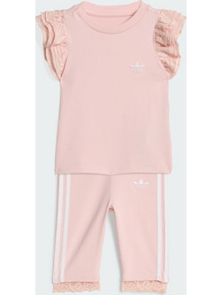 Adidas Βρεφικό Σετ για Κορίτσι Καλοκαιρινό Ροζ KC6799