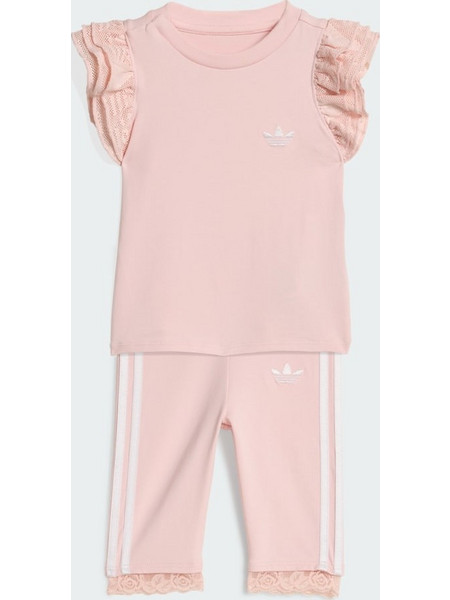 Adidas Βρεφικό Σετ για Κορίτσι Καλοκαιρινό Ροζ KC6799