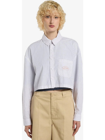 Dickies Μακρυμάνικο Γυναικείο Πουκάμισο Βαμβακερό Ριγέ Λευκό DK0A8DEDO-WH