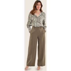 Gerry Weber Ψηλόμεσο Υφασμάτινο Γυναικείο Παντελόνι Κανονική Εφαρμογή Χακί N77014697038