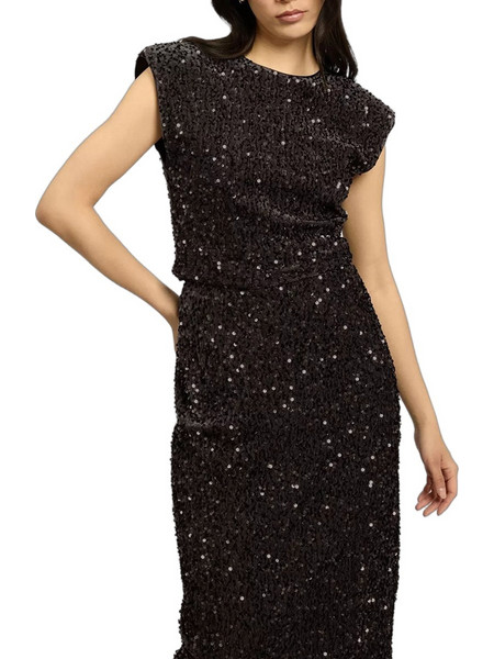 Ted Baker Γυναικείο Χειμερινό Crop Top με Παγιέτες Ανθρακί 285277
