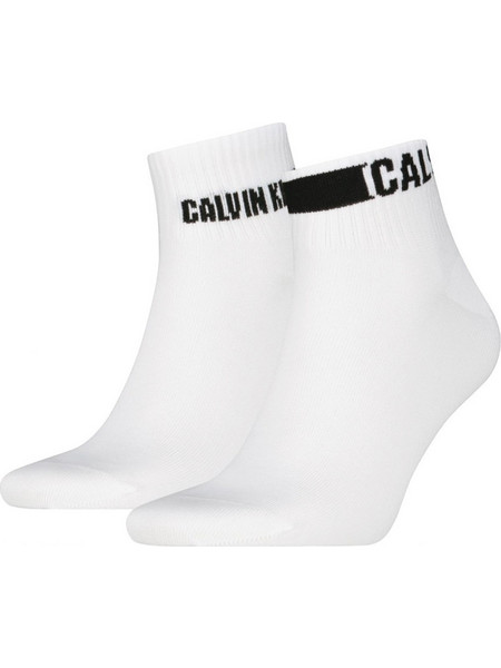 Calvin Klein Ανδρικές Κάλτσες Κοντές με Σχέδια Λευκές 2Pack 701241735-002
