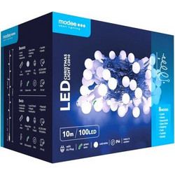Modee Lighting 100 Χριστουγεννιάτικα Λαμπάκια LED σε Σειρά Εξωτερικού Χώρου Ψυχρά Λευκά 10m 40.004.0012
