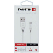 Swissten 71504400 Καλώδιο USB-A to USB-C 1.5m Λευκό SW71504400