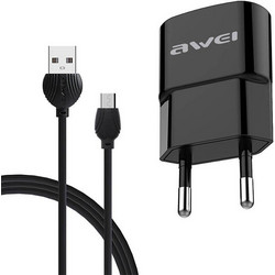 Awei Φορτιστής με Καλώδιο Micro USB με Θύρα USB-A Black C-831