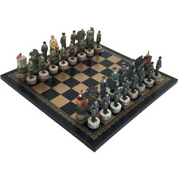 Italfama World War II Σκάκι Δερμάτινο με Πιόνια 33x33cm