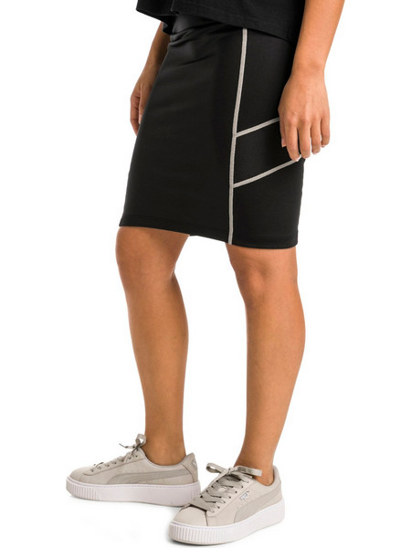 Puma Trailblazer Μίντι Φούστα Υφασμάτινη Ψηλόμεση Pencil Μαύρη 578069