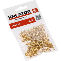 ΠΟΝΤΟΥΖΙΑ ΧΑΛΚΙΝΑ 4MM ΣΕΤ 100Τ KREATOR KRT616102 (6689780)