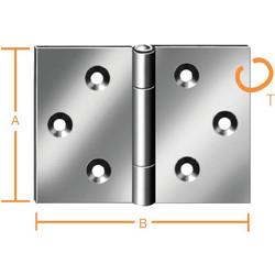 Μεντεσές γαλβανιζέ A: 40 x B: 60 x T: 1,2 mm