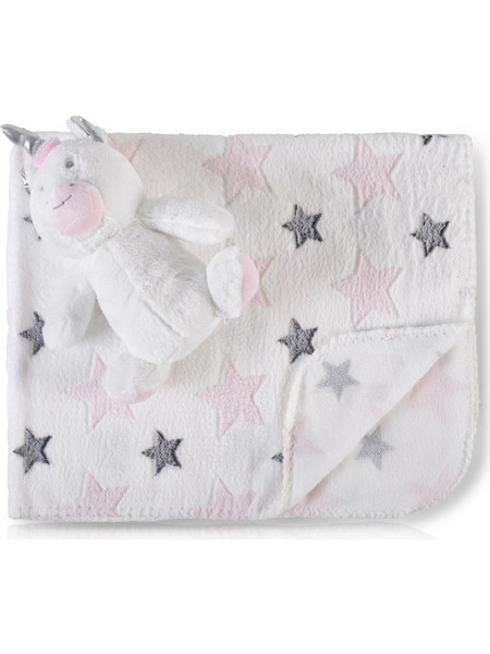 Cangaroo Unicorn Κουβέρτα Αγκαλιάς Fleece με Λούτρινο 75x90 Ροζ