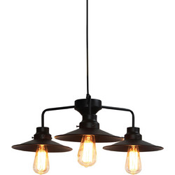 Home Lighting Dakar Κρεμαστό Φωτιστικό Οροφής Τρίφωτο Μαύρο 77-2162