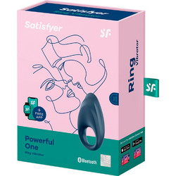 Satisfyer Powerful One App Controlled Cock Ring Δαχτυλίδι Πέους Σιλικόνης με Δόνηση Μπλε