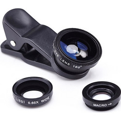 Φακοί FishEye, Wide, Macro με κλιπ για Κάμερα Kινητών - Universal Lens x3