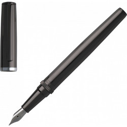 HUGO BOSS Fountain Pen Gear Metal Dark Chrome