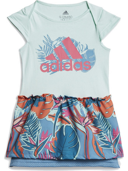 adidas Flower Print Toddlers' Dress Blue