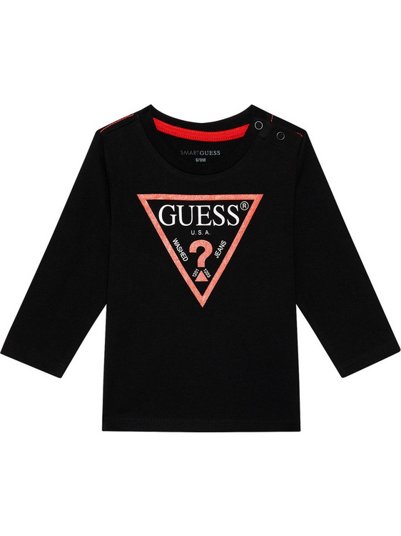 Guess Παιδικό T-Shirt Μακρυμάνικο Μαύρο Κόκκινο N84I24K8HM0-JBLK