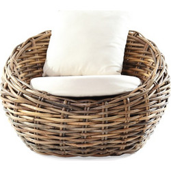 Royal Cirebon Kooboo Πολυθρόνα Κήπου Rattan Μπεζ 0100019