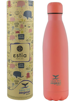 Estia Flask Lite Save The Aegean Fusion Coral 500ml