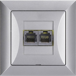 Πρίζα Δικτυου Rj45 Διπλη 8Pin Ασημι Timex 5907522120863