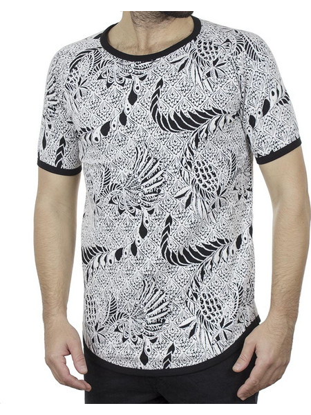 Κοντομάνικο Fashion T-Shirt FREE WAVE 22106 Floral Μαύρο