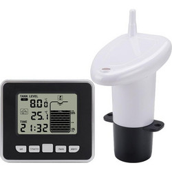TS-FT002 Multifunctional Ultrasonic Electronic Water Tank Level Gauge With Indoor Temperature Thermometer Clock Display Water Level Gauge (OEM)