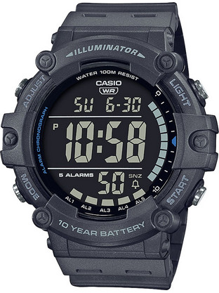 Casio Standard Ψηφιακό Ανδρικό Ρολόι Χρονογράφος με Γκρι Καουτσούκ Λουράκι AE-1500WH-8BVEF