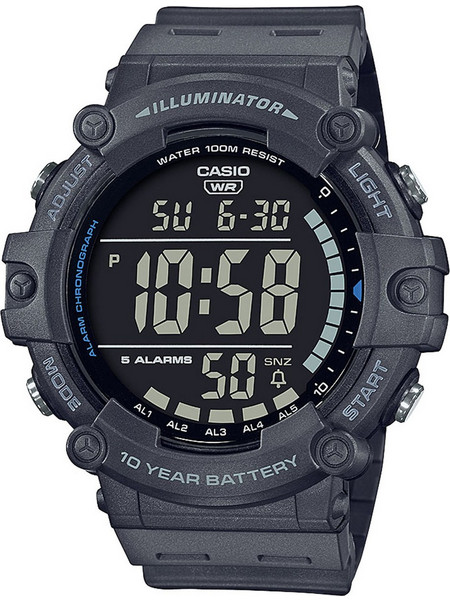 Casio Standard Ψηφιακό Ανδρικό Ρολόι Χρονογράφος με Γκρι Καουτσούκ Λουράκι AE-1500WH-8BVEF