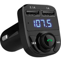 FM Transmitter Bluetooth Handsfree & Dual USB Charging Black