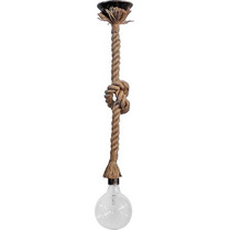 Heronia Lighting Rope Κρεμαστό Φωτιστικό Οροφής με Σχοινί Ανάρτηση E27 Καφέ 31-0577