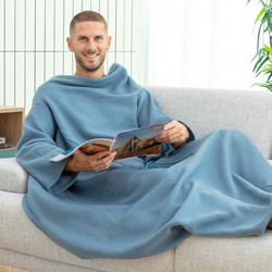 Ολόσωμη unisex κουβέρτα με μανίκια & τσέπη Faboulazy InnovaGoods μπλε πολυέστερ 130x170 εκ