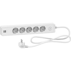Πολύπριζο με 5 σούκο και 2 USB θύρες και καλώδιο 1.5m (ST945U1W)