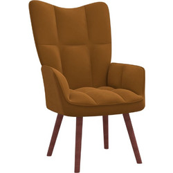 vidaXL Πολυθρόνα Relax Βελούδινη Καφέ 328059