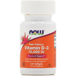 Now Foods Vitamin D3 10000iu 120 Μαλακές Κάψουλες