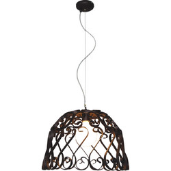 Home Lighting Lewis Κρεμαστό Φωτιστικό Οροφής Μονόφωτο E27 Μπρονζέ 77-4002 Copper Green
