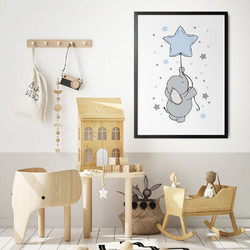 ΠΑΙΔΙΚΗ ΑΦΙΣΑ FLYING BABY BLUE 48278 (PVC/PLEXIGLASS ΜΑΥΡΗ ΚΟΡΝΙΖΑ) 20x30cm