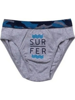 Minerva Παιδικό/Εφηβικό Εσώρουχο Slip Αγόρι Surfer Γκρι Μελανζέ
