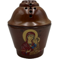 Καντήλι Αποστολικό Θεομήτωρ κεραμικό 9.70x12cm καφέ