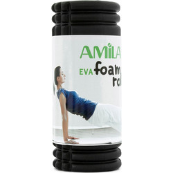 Amila Κυλινδρος Foam Roller Eva 14X33Cm Black-Lime (96822)