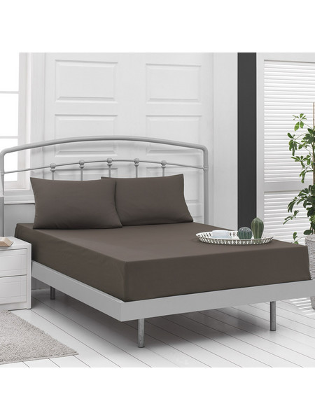 Beauty Home Σεντόνι Μονό Βαμβακερό με Λάστιχο 110x200+30 Art 1999 Καφέ