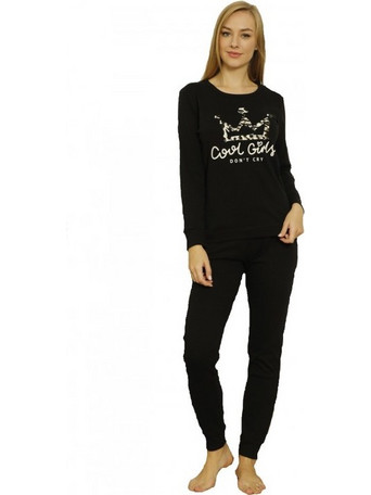 Classic Touch Cool Girls Σετ Γυναικείες Πιτζάμες Μαύρες 20212041MAY