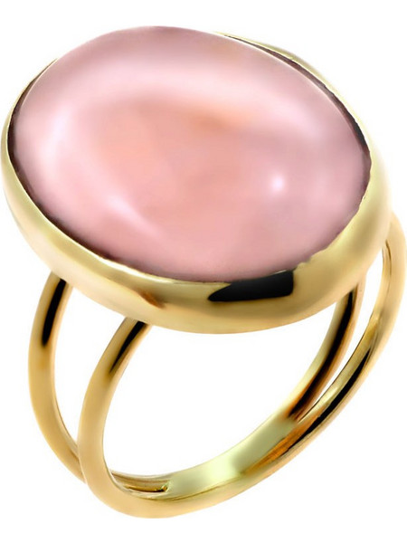 Δαχτυλίδι Χρυσός Κ14 με Rose Quartz (P-56510) / Κίτρινος Χρυσός K14