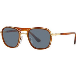 Persol PO2484S 1145/56 Ανδρικά Γυαλιά Ηλίου Τετράγωνα Μεταλλικά Καφέ με Μπλε Polarized Φακό
