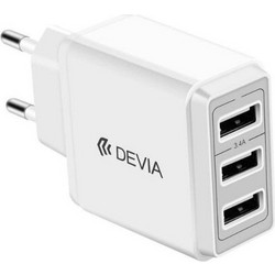 Devia Smart Φορτιστής Χωρίς Καλώδιο με 3 Θύρες USB-A 17W White