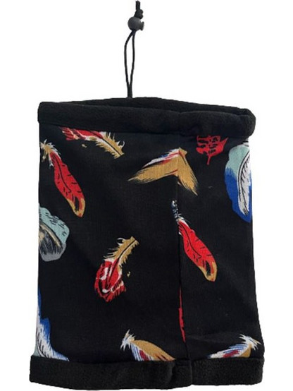 Λαιμουδιέρα fleece μαύρη με σχέδια polyester-μαλακό ύφασμα