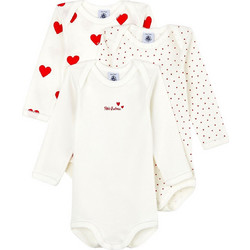 Petit Bateau Σετ Φορμάκια Εσώρουχα Μακρυμάνικα για Κορίτσι Λευκό A00BC-00