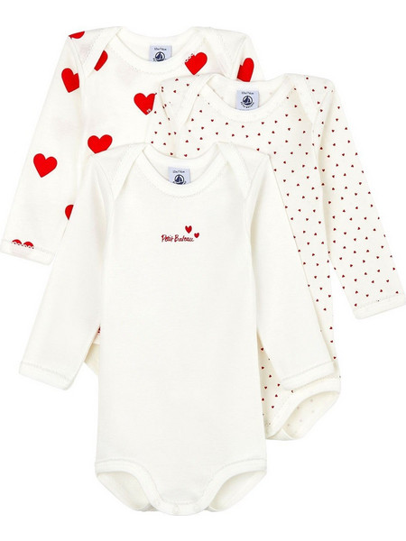 Petit Bateau Σετ Φορμάκια Εσώρουχα Μακρυμάνικα για Κορίτσι Λευκό A00BC-00