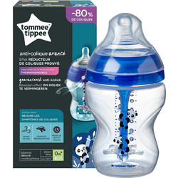 Tommee Tippee Advanced Πλαστικό Μπιμπερό με Θηλή Σιλικόνης κατά των Κολικών 0m+ Blue 260ml