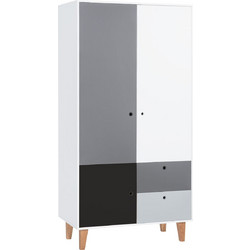 PoliHome Δίφυλλη Ντουλάπα Ρούχων Concept Γκρι 103.2x55x201.2cm 161440279